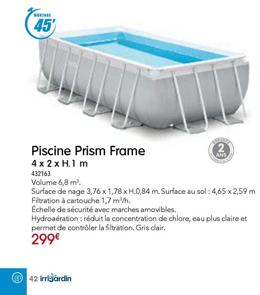 piscine prism frame 4 x 2 x h. 1 m