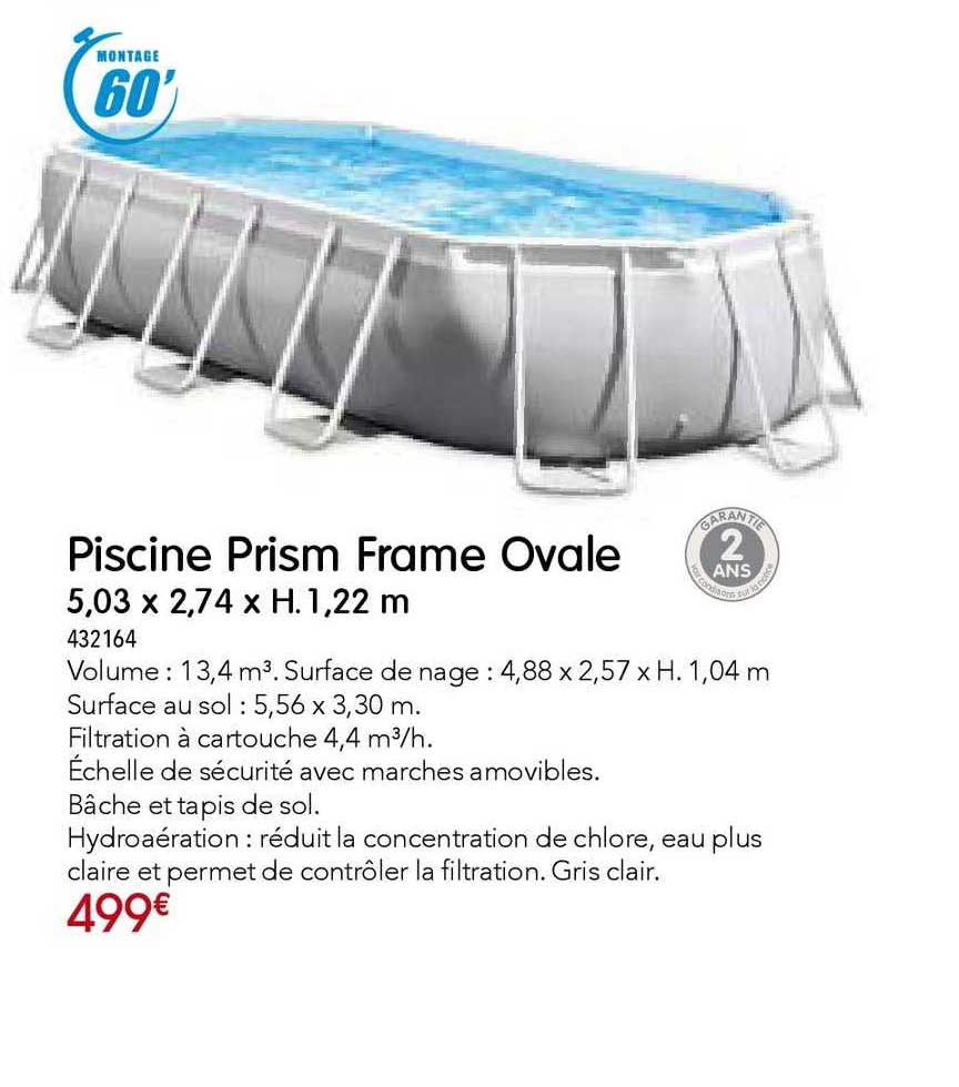 piscine prism frame ovale 5.03 x 2.74 x h. 1.22 m