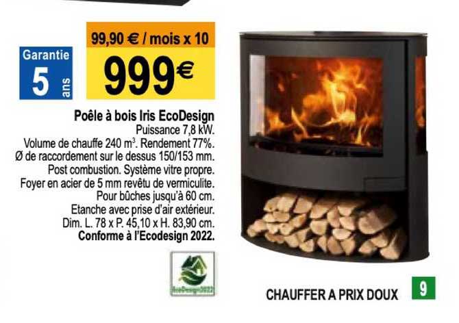 poêle à bois iris ecodesign