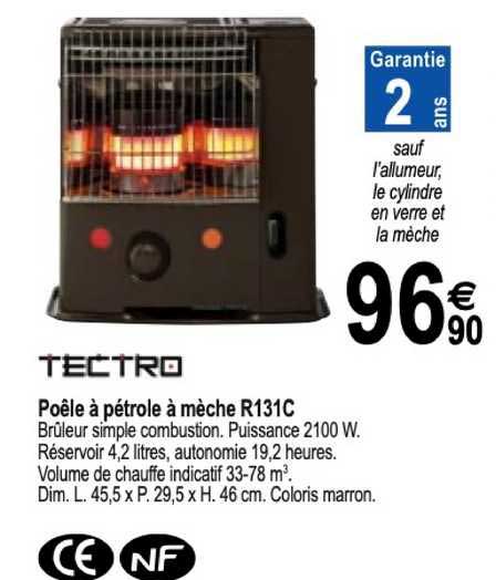 Poêle à Pétrole à Mèche R131c Tectro