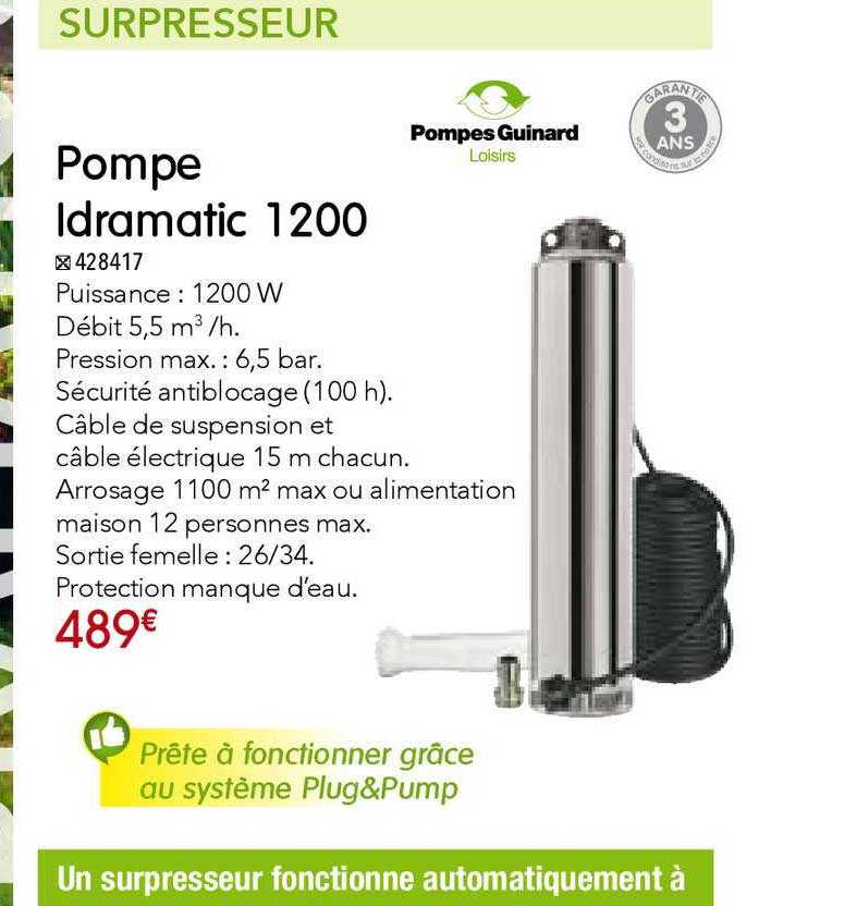 pompe idramatic 1200 pompes guinard