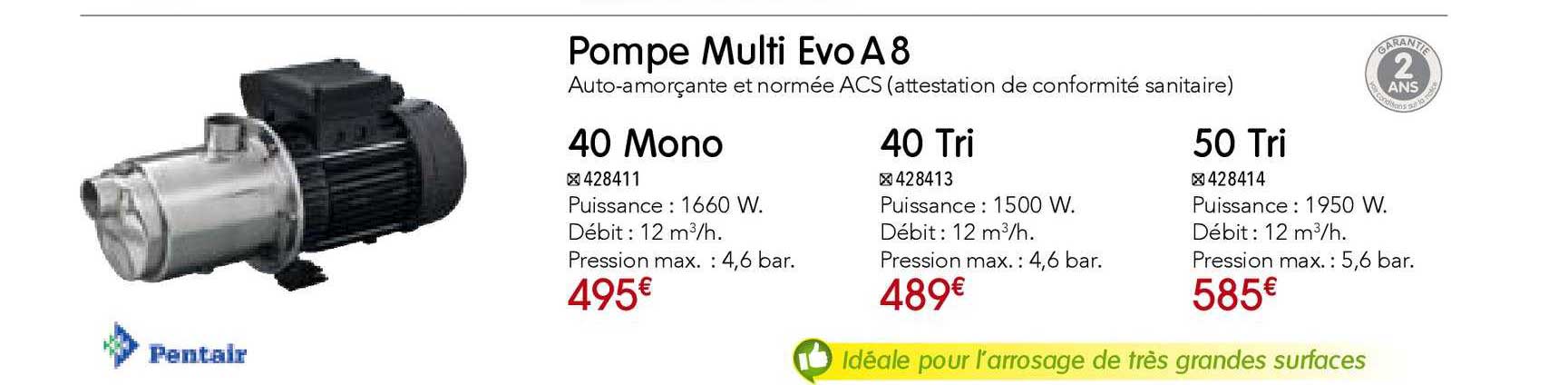 pompe multi evo a8 pentair