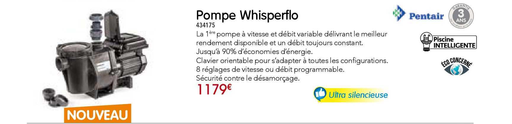 pompe whisperflo pentair