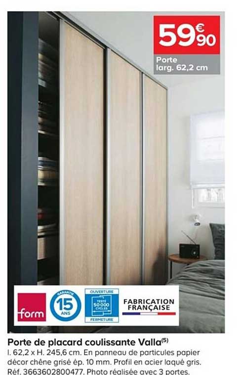 porte de placard coulissante valla