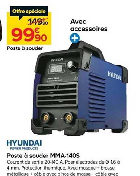 poste à souder mma 140s hyundai power products