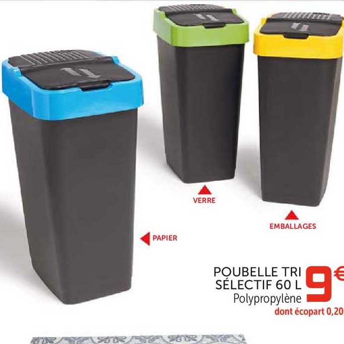 poubelle tri sélectif 60 l