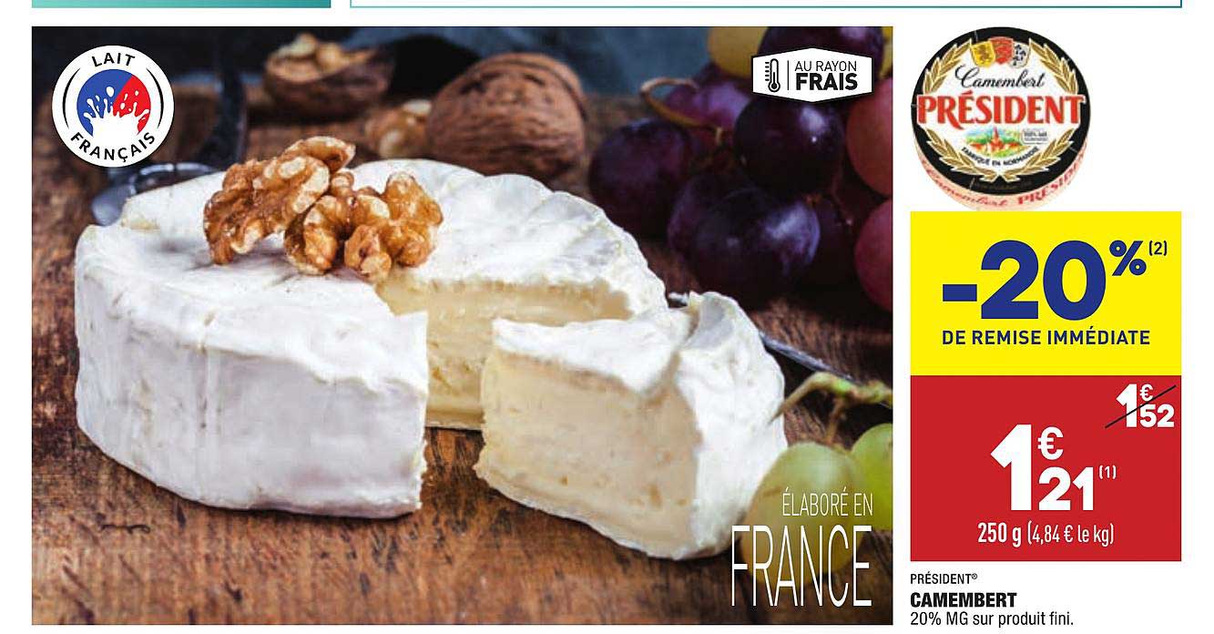 Président Camembert -20% De Remise Immédiate