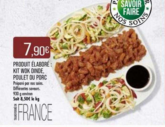 produit élaboré kit wok dinde, poulet ou porc