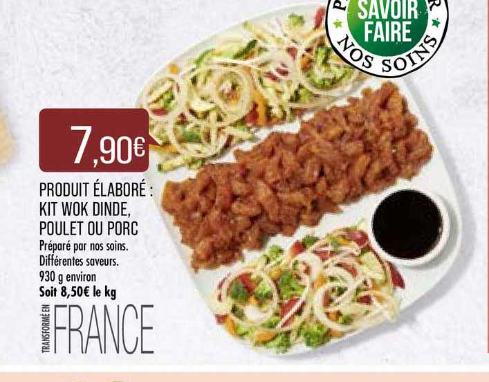 produit élaboré kit wok dinde, poulet ou porc