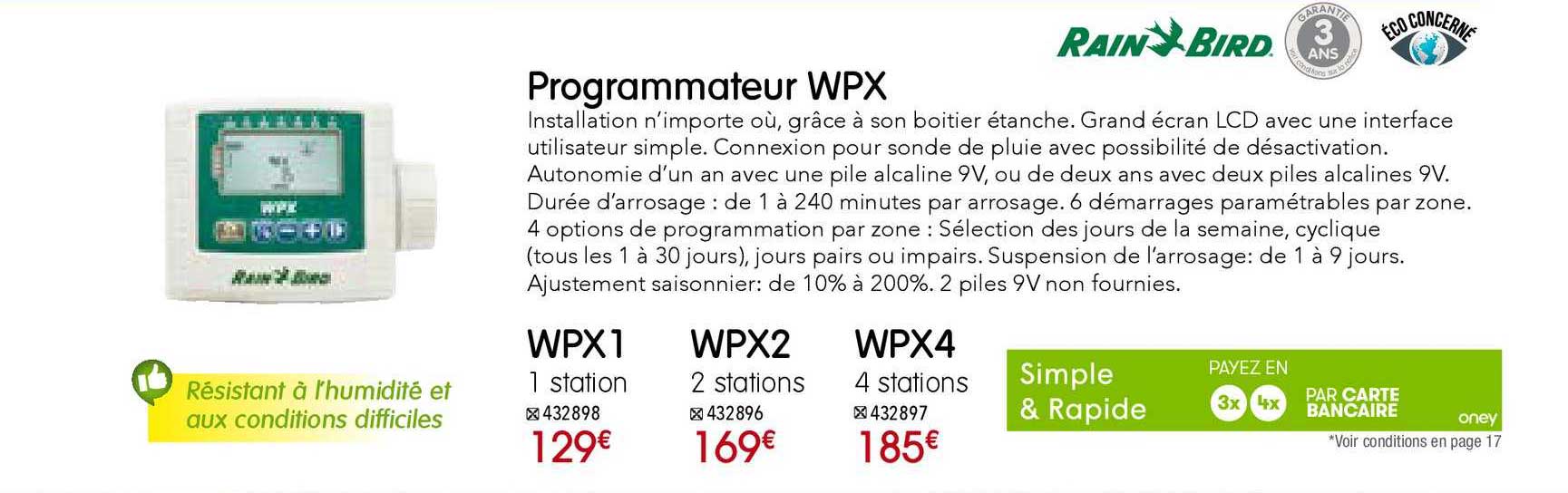 programmateur wpx rain bird
