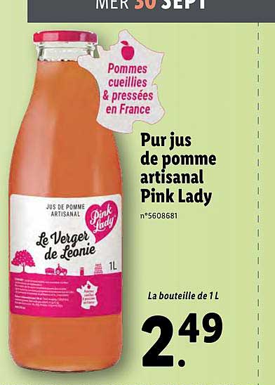 pur jus de pomme artisanal pink lady le verger de léonie