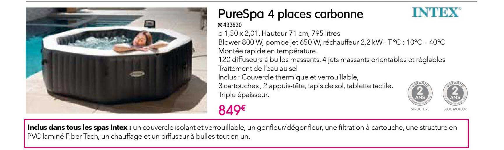 purespa 4 places carbonne intex