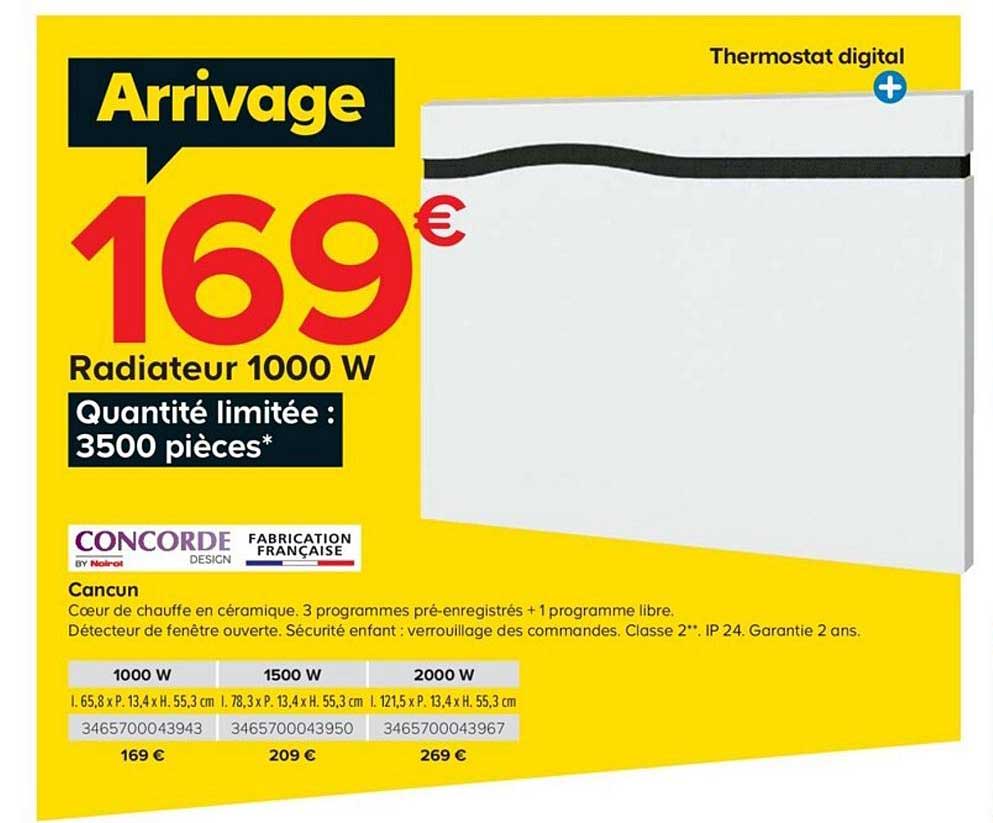 radiateur 1000 w cancun concorde design