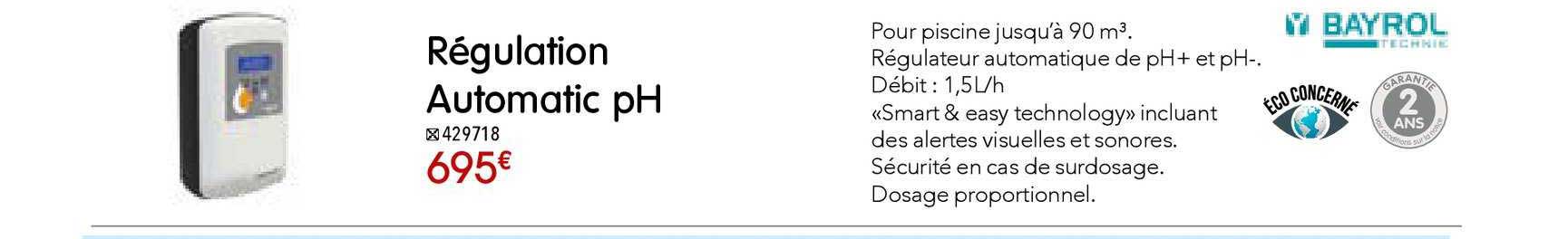 régulation automatic ph bayrol
