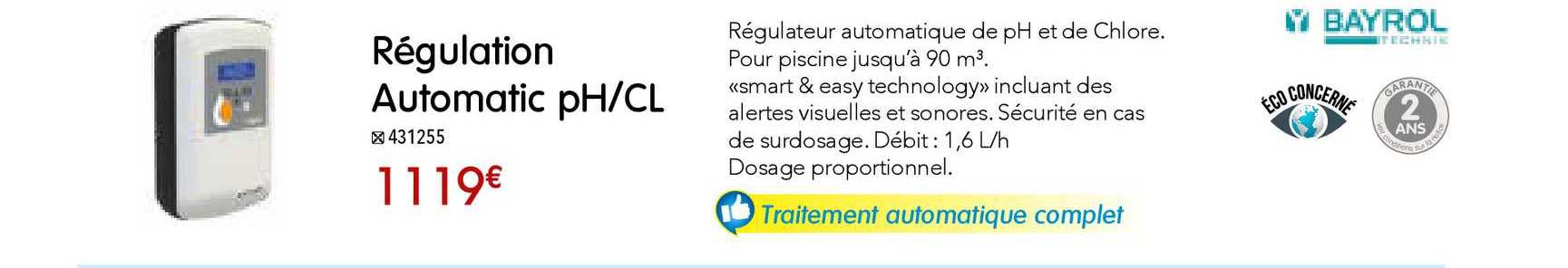 régulation automatic ph cl bayrol