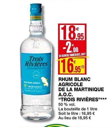 rhum blanc agricole de la martinique a.o.c. trois rivières