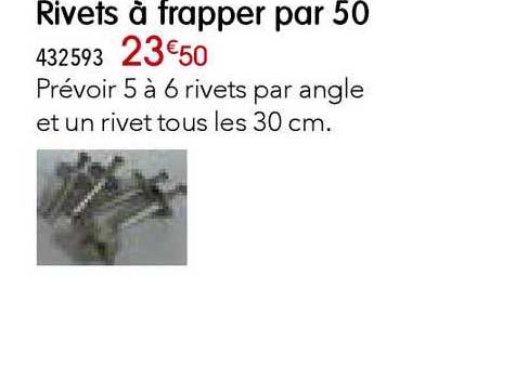 rivets à frapper par 50