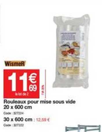 rouleaux pour mise sous vide 20 x 600 cm 30 x 600 cm