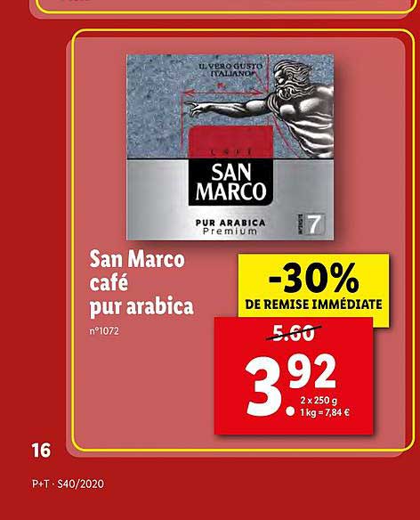 san marco café pur arabica -30% remise immédiate