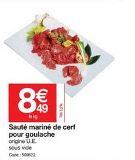 sauté mariné de cerf pour goulache