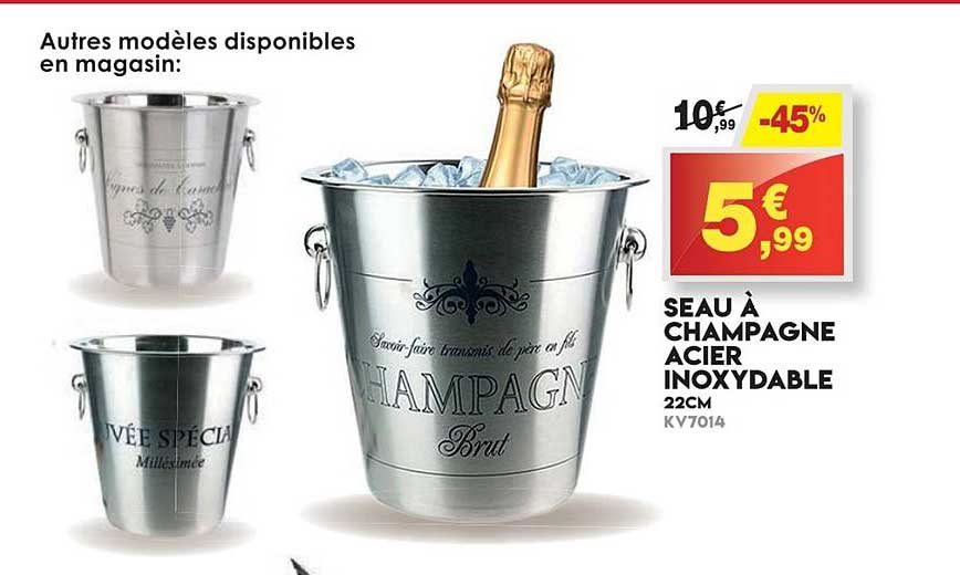 seau à champagne acier inoxydable