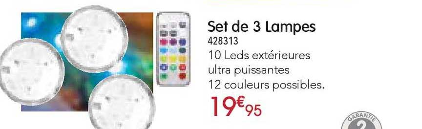 set de 3 lampes