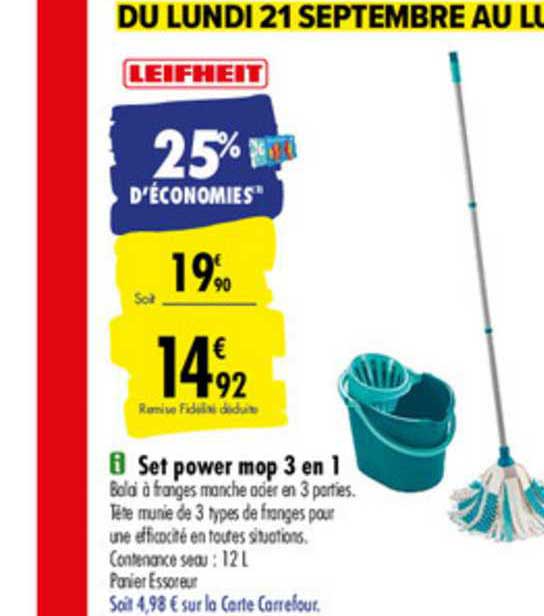 set power mop 3 en 1 leifheit