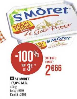 st moret 17.8% m.g. -100% sur le 3e