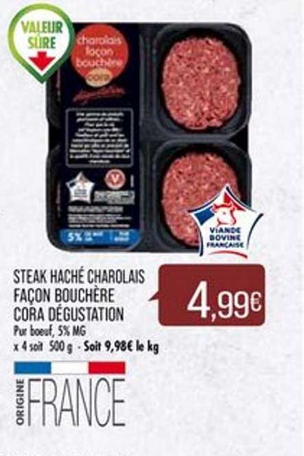 steak haché charolais façon bouchère cora dégustation
