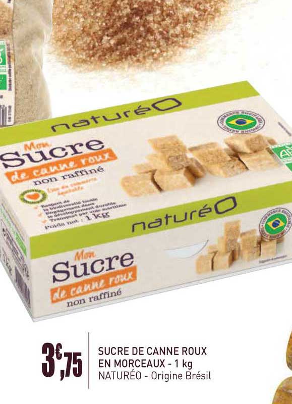 sucre de canne roux en morceaux