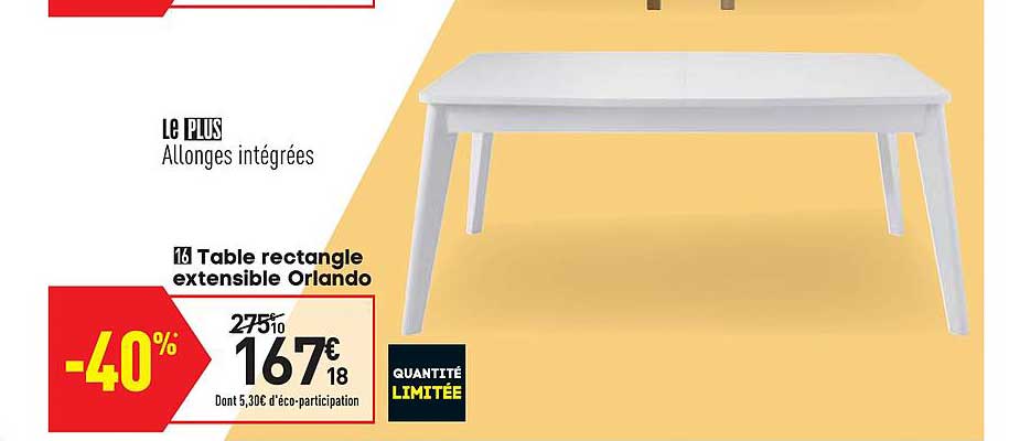 table rectangle extensible orlando