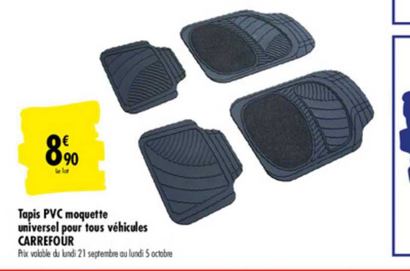 tapis pvc moquette universel tous véhicules carrefour