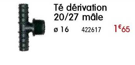 té dérivation 20 27 mâle