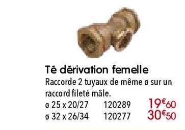 té dérivation femelle
