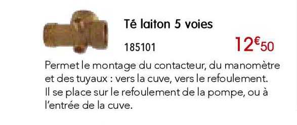té laiton 5 voies