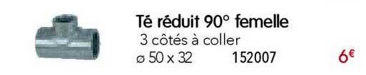 té réduit 90° femelle