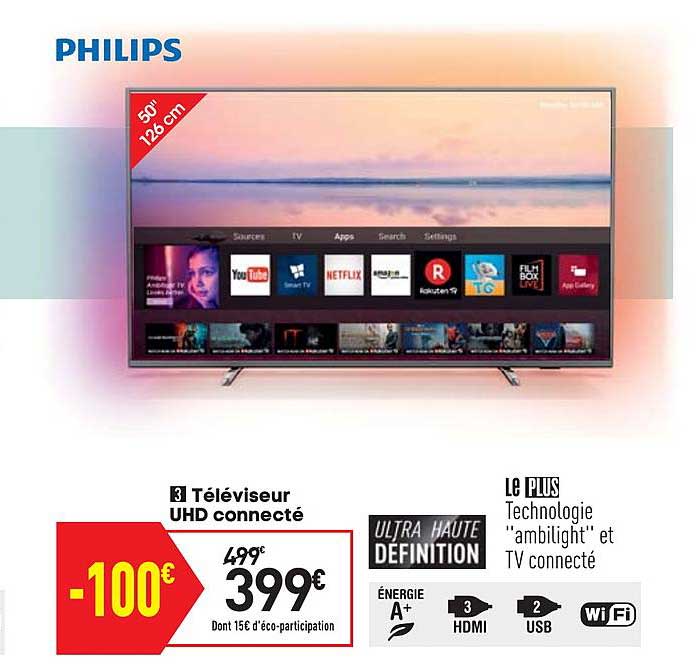 Téléviseur Uhd Connecté Philips 126 Cm