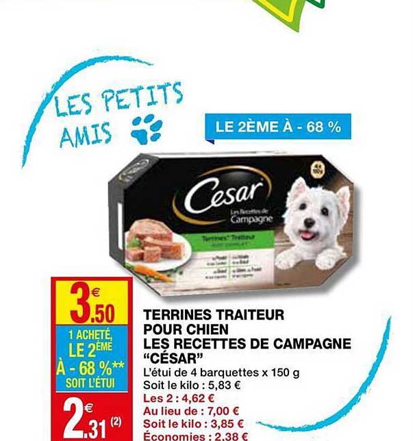 Terrines Traiteur Pour Chien Les Recettes De Campagne "césar"