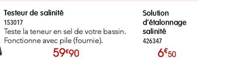 testeur de salinité solution d'étalonnage salinité