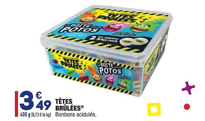 têtes brûlées bonbons acidulés