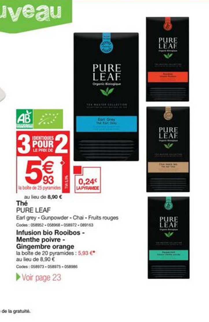 thé pure leaf infusion bio rooibos menthe poivre gingembre orange
