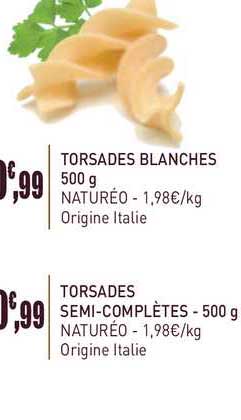 torsades blanches torsades semi complètes