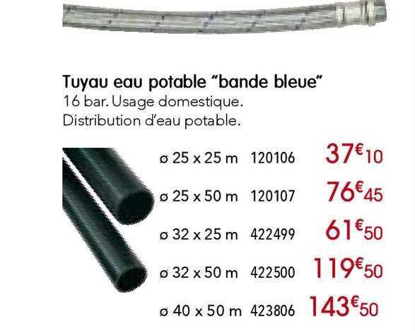 tuyau eau potable "bande bleue"