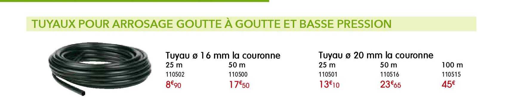 tuyaux pour arrosage goutte à goutte et basse pression