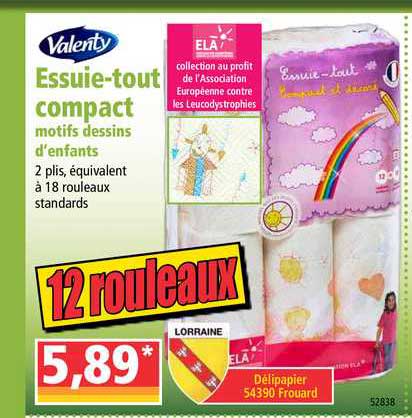 valenty essuie tout compact motifs dessins d'enfants