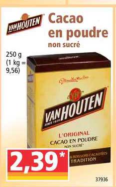 vanhouten cacao en poudre non sucré