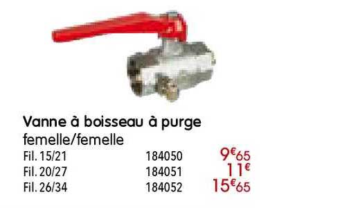 vanne à boisseau à purge
