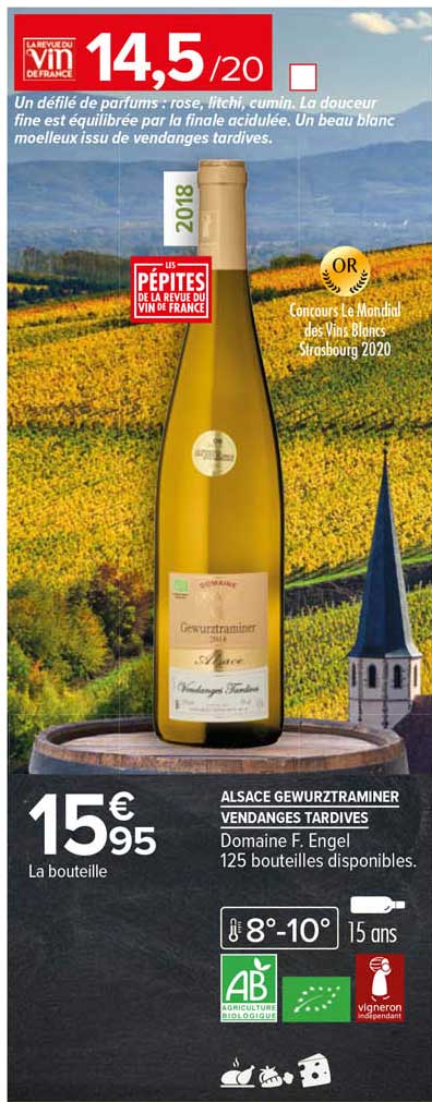 alsace gewurztraminer vendange tardives domaine f. engel