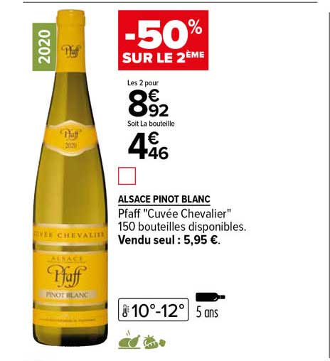 alsace pinot blanc pfaff "cuvée chevalier" 2020
