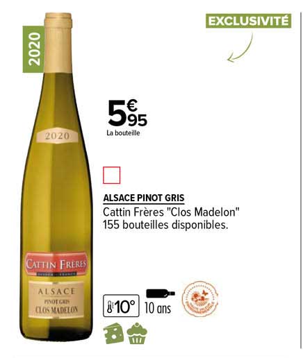 alsace pinot gris cattin frères "clos madelon" 2020
